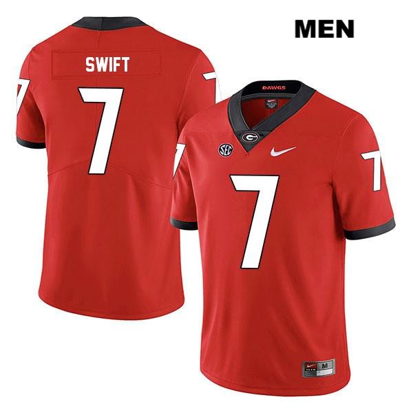 Georgia Bulldogs Men's D'Andre Swift #7 NCAA Legend Authentic Red Nike Stitched College Football Jersey IGA6656RO